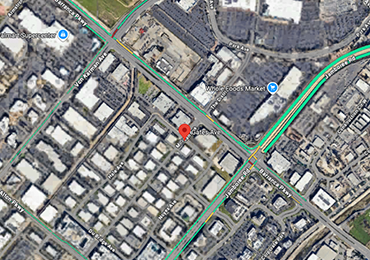 Map of The James at 1001 Gates Avenue, Irvine. Opens Google Maps.