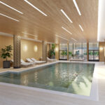 Rendering of The James’ heated indoor pool and spa